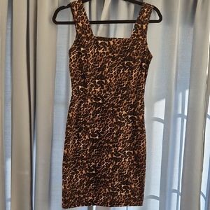 Vintage Forever 21 Leopard Print Tight Mini Dress